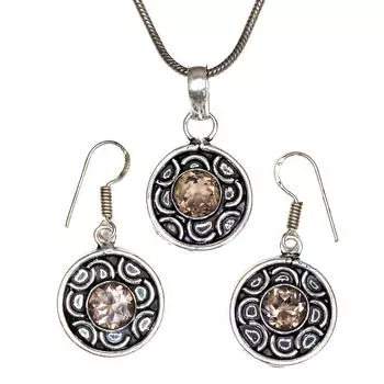 Кулон из кварца Smoky Sterling Jewelry Gemstone Natural Handmade