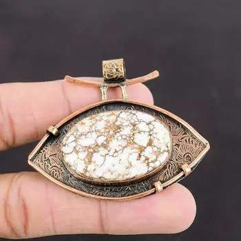 Кулон из магнезита дикой лошади, медный кулон, ювелирные изделия ручной работы, высококачественный кулон из драгоценных камней, красивые медные ювелирные изделия, специальный кулон для подарка
