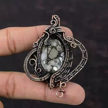 Кулон из медного розового опала, кулон из медной проволоки, настоящий драгоценный камень, кулон ручной работы, медная проволока, ювелирный кулон для подарка, лечебный камень