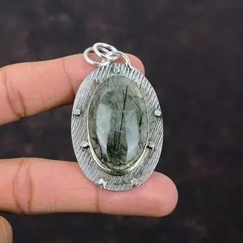 Кулон из мха-пренита, уникальные ювелирные изделия ручной работы, подвеска из стерлингового серебра 925 пробы, очень красивый ювелирный подарок из драгоценного камня для друга, подвеска новейшего дизайна