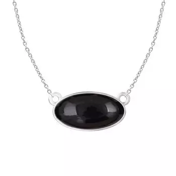 Подвеска-слеза из натурального черного оникса из стерлингового серебра 925 пробы