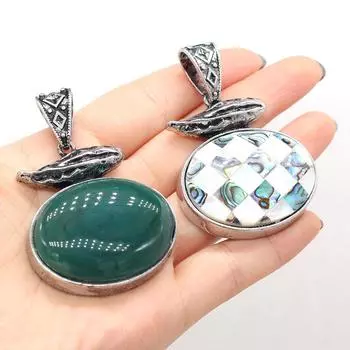 Кулон из натурального камня агат/розовый кварц/лазурит/малахит кулон для изготовления ювелирных изделий DIY аксессуар для ожерелья 42x62mm