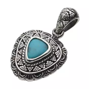 Кулон из натурального камня Кокопелли бирюзовый fp0488 [Figmart] [Серебряный аксессуар]