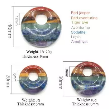 Кулон из натурального камня, семь чакр, Рейки, целебный камень, кнопка безопасности, подвеска для изготовления ювелирных изделий, ожерелье, браслет «сделай сам»