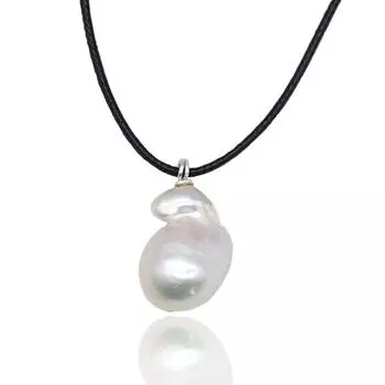 Кулон из натурального жемчуга в стиле барокко, большой зернистый пламенный шар в форме белого натурального жемчуга, серебряный кулон ручной работы для женщин белый