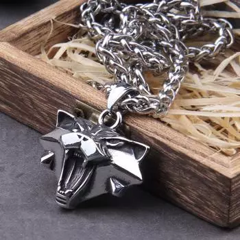 Кулон из нержавеющей стали, медальон мастера, кулон, ожерелье с кошачьей головой, U-образный выбор цвета, ожерелье и подвески на Хэллоуин as the picture-no box&70cm