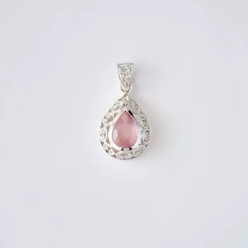 Кулон из розового кварца, эффектное ожерелье, дизайнерское ожерелье с грушевидной огранкой для женщин, ожерелье с камнем по знаку зодиака для любимых M розовый