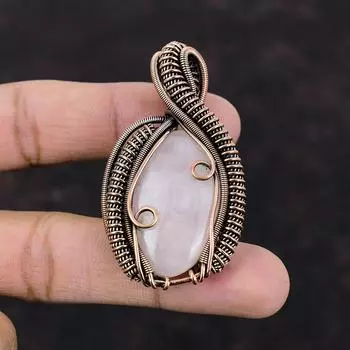 Кулон из розового кварца, медная проволока, кулон, ювелирные изделия из розового кварца, кулон ручной работы, ювелирные изделия из проволочной обертки, драгоценный камень, медные украшения, подарок для нее