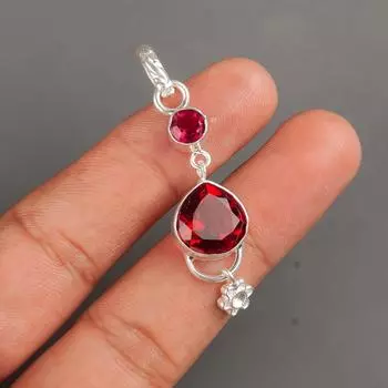 Кулон из розового рубеллита из серебра 925 пробы 2,00 Ювелирное изделие ручной работы Подарок PP-5-10