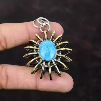 Кулон из Смитсонита, стерлингового серебра 925 пробы, драгоценный камень, ювелирные изделия ручной работы, кулон с позолотой 18 карат, подарок для жены, ювелирные изделия в виде клетки, удивительный кулон