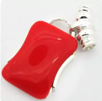 КУЛОН ИЗ СТЕРЛИНГОВОГО СЕРЕБРА 925 ПРОБЫ ИМИТАЦИЯ КРАСНОГО КОРАЛЛА НА СЧАСТЬЕ 42x22 мм