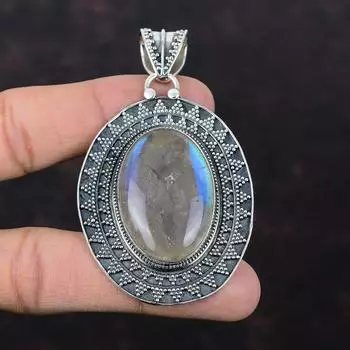 Кулон из стерлингового серебра 925 пробы, кулон с драгоценным камнем, уникальный винтажный кулон, серебряные украшения, кулон ручной работы, подарок для него