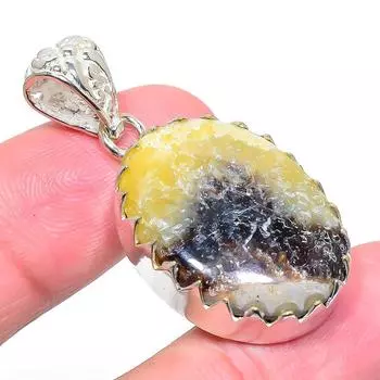 Кулон из стерлингового серебра 925 пробы с натуральным кристаллом, септарский драгоценный камень, 1,65 дюйма, c0F26