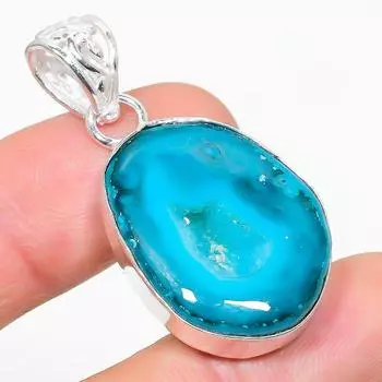 Кулон из стерлингового серебра 925 пробы с натуральным зеленым друзи, 1,69 дюйма o1G82