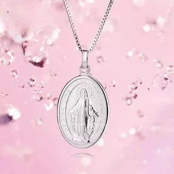 Кулон из стерлингового серебра 925 пробы в стиле ретро с Девой Марией 925