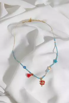 Кулон «Клевер» Синяя звезда I Синее колье