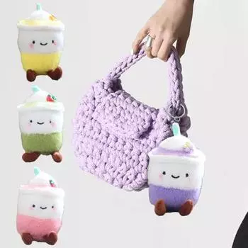 Кулон-кукла Q-версия, дизайн чашки для чая с молоком, декомпрессионный кулон, украшение в виде животного или фрукта, универсальный повседневный кулон зелёный