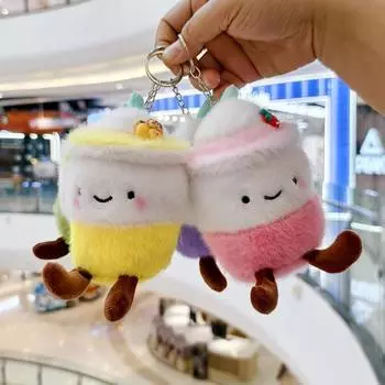 Кулон-кукла Q-версия, дизайн чашки для чая с молоком, декомпрессионный кулон, украшение в виде животного или фрукта, универсальный повседневный кулон фиолетовый