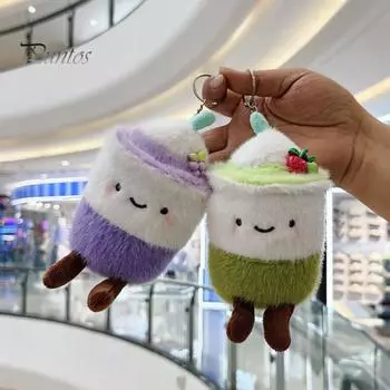 Кулон-кукла Q-версия, дизайн чашки для чая с молоком, декомпрессионный кулон, украшение в виде животного или фрукта, универсальный повседневный кулон фиолетовый