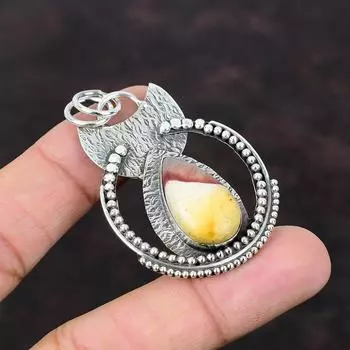 Кулон Mookaite Ювелирные изделия из настоящего драгоценного камня Достойный кулон Подвеска из стерлингового серебра 925 пробы Подарок на свадьбу Серебряные украшения Подвеска из камня ручной работы