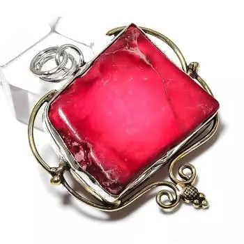 Кулон Natural Sea Sadement Jasper, двухцветный, из стерлингового серебра 925 пробы, 1,89 дюйма, u7p01