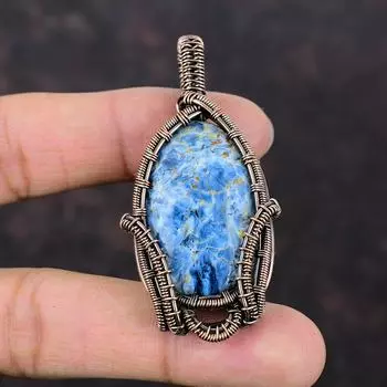Кулон Pietersite, медная проволока, кулон, драгоценный камень, медные украшения, кулон ручной работы в стиле бохо, ювелирные изделия из проволочной обмотки, стильный кулон, подарок для нее