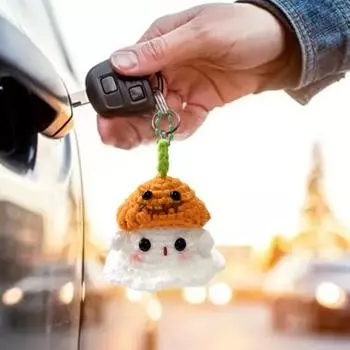 Кулон-призрак на Хэллоуин, ручная работа, кукла-вязаная крючком, изысканная плюшевая кукла-призрак для домашнего декора I