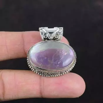 Кулон Rainbow Mystic Opal, кулон из стерлингового серебра 925 пробы, кулон из натурального драгоценного камня, винтажные ювелирные изделия ручной работы, эффектный кулон, подарки на помолвку