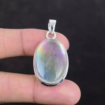 Кулон Rainbow Mystic Opal, ювелирное изделие ручной работы, кулон из настоящего драгоценного камня, серебряный кулон 925 пробы, антикварные ювелирные изделия, стильный кулон, подарки для него