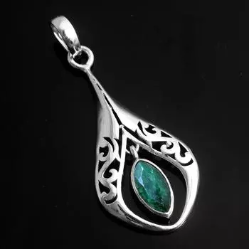 Кулон Рейки, Новогодний подарок, Изумрудный кулон, Кулон ручной работы, Серебряные украшения с подвесками, Серебряный кулон
