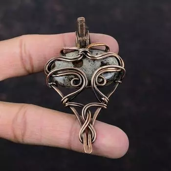 Кулон Rock Calci Кулон из медной проволоки Кулон ручной работы Замечательные медные украшения Изысканный кулон из драгоценных камней Rock Calci Ювелирные изделия для подарка