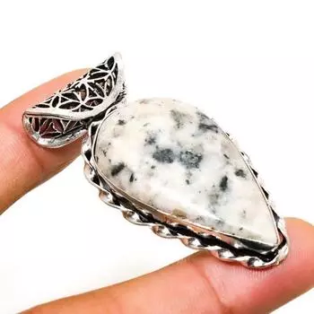 Кулон ручной работы из серебра 925 пробы с драгоценным камнем K2 Blue Azurite, 2,00 дюйма 2.00 белый