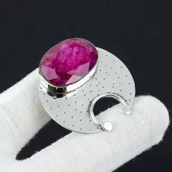 Кулон ручной работы с кашмирским рубином, кулон из стерлингового серебра 925 пробы, серебряный кулон с кашмирским рубином, рубиновые украшения для мамы, подвески в подарок 1.77