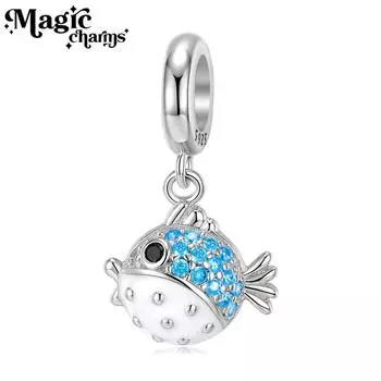 Кулон из стерлингового серебра 925 пробы, синий браслет, ожерелье, ювелирные аксессуары из бисера