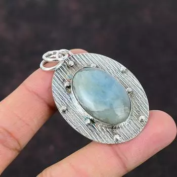 Кулон с аквамарином, ювелирные изделия ручной работы, подвеска из стерлингового серебра 925 пробы, уникальный стильный кулон, ювелирные изделия из настоящего драгоценного камня, подарок для друга, новый кулон