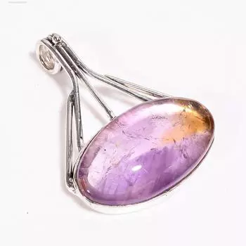 Кулон с аметистом и драгоценным камнем из стерлингового серебра 925 пробы, подарок ручной работы для ревностного подарка 14.05mm-15.7mm фиолетовый