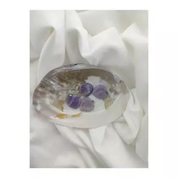 Кулон с аметистом в форме сердца