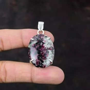 Кулон с эвдиалитом, подвеска из стерлингового серебра 925 пробы, новые ювелирные изделия, изысканный кулон с драгоценным камнем, ювелирный подарок ручной работы для жены, кулон с целебным камнем