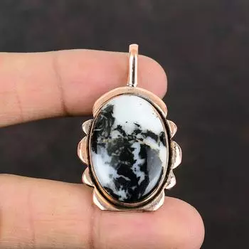 Кулон с бирюзой белого буйвола, медный кулон, ювелирные изделия ручной работы, кулон из настоящего драгоценного камня, новый кулон, изящные медные ювелирные изделия, подарки для него