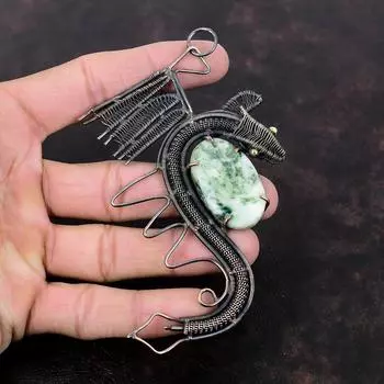 Кулон с деревом и агатом, кулон в медной проволоке, кулон ручной работы с драгоценным камнем, чудесный кулон с драконом, подарок на помолвку, кулон с деревом, агатом, медные украшения