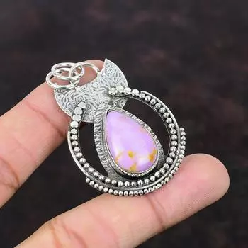 Кулон с фосфосидеритом, ювелирные изделия ручной работы в стиле бохо, подвеска из стерлингового серебра 925 пробы, подвеска из высококачественного драгоценного камня, подарок для него, эффектные ювелирные изделия