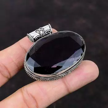 Кулон с граненым розовым аметистом. Стильный кулон. Ювелирные изделия из драгоценных камней ручной работы. Кулон из стерлингового серебра 925 пробы. Очень красивый винтажный кулон. Свадебный подарок.