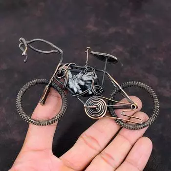 Кулон с хризантемой, кулон из медной проволоки, кулон с драгоценным камнем, кулон с хризантемой, ювелирные изделия ручной работы, кулон из медной проволоки, ювелирные изделия для подарка