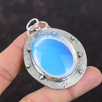 Кулон с молочным опалом, уникальный дизайн, ювелирные изделия ручной работы, подвеска из стерлингового серебра 925 пробы, очень красивые ювелирные изделия из драгоценных камней, подарок для друга, новые ювелирные изделия