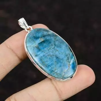 Кулон с неоновым апатитом, подвеска из драгоценного камня, подвеска из стерлингового серебра 925 пробы, антикварные ювелирные изделия, изысканный кулон ручной работы, подарок для матери, эффектный кулон