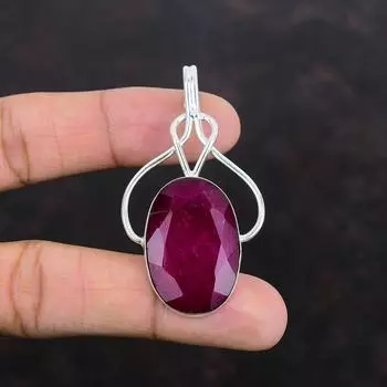 Кулон с ограненным кашмирским рубином, драгоценный камень, ювелирные изделия из стерлингового серебра 925 пробы, кулон ручной работы, серебряные ювелирные изделия, совершенно новые кулоны, подарки для женщин