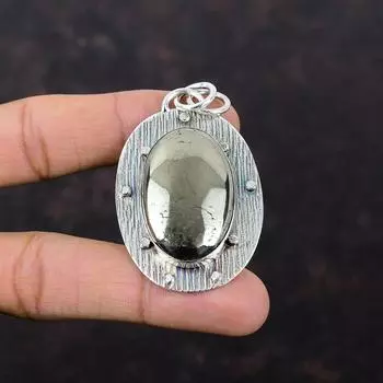 Кулон с пиритом Apache, ювелирные изделия ручной работы, уникальный кулон, подвеска из стерлингового серебра 925 пробы, кулон с драгоценным камнем, подарок для женщин, очень красивые ювелирные изделия с пиритом