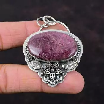 Кулон с родонитом, подвеска из стерлингового серебра 925 пробы, ювелирные изделия из натуральных драгоценных камней, подвеска с цветком ручной работы, подарок для мамы, серебряные украшения, красивый кулон