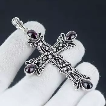 Кулон с розовым аметистом и драгоценным камнем Розовый аметист, натуральный драгоценный камень, подвеска-крест из стерлингового серебра 925 пробы ручной работы для подарков, подвеска для ее ювелирных изделий 2.95 розовый