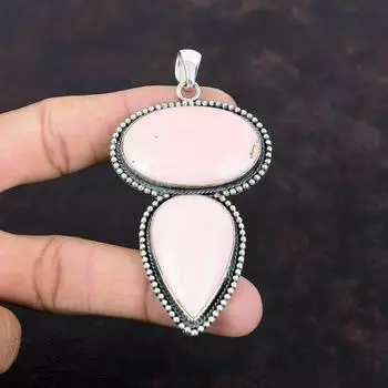 Кулон с розовым опалом, подвеска из стерлингового серебра 925 пробы, винтажные ювелирные изделия, подвеска из натурального драгоценного камня, новый ювелирный подарок ручной работы для девочки, подвеска в стиле бохо